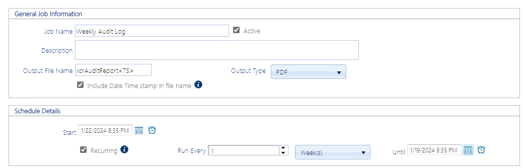 Schedule Date Range Example