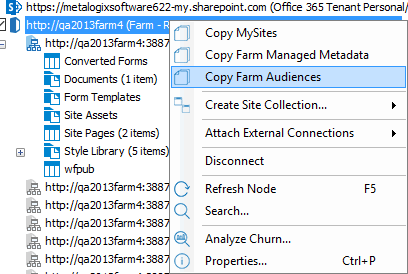 Copy Farm Auditences Menu Option