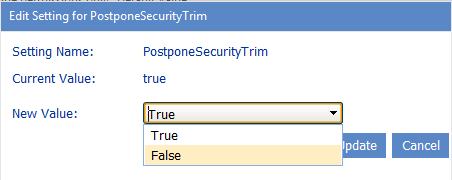 Postpone Security Trim