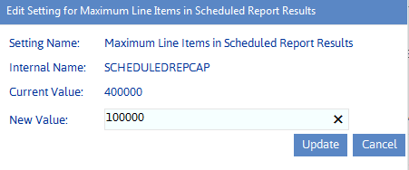 Config Setting SCHEDULEDREPCAP