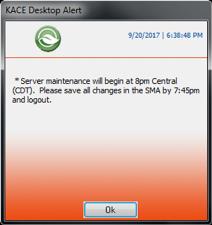 The image shows an alert dialog with a custom logo in place of the Dell logo at the top left.
