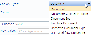 Set Metadata Column CONTENT TYPE