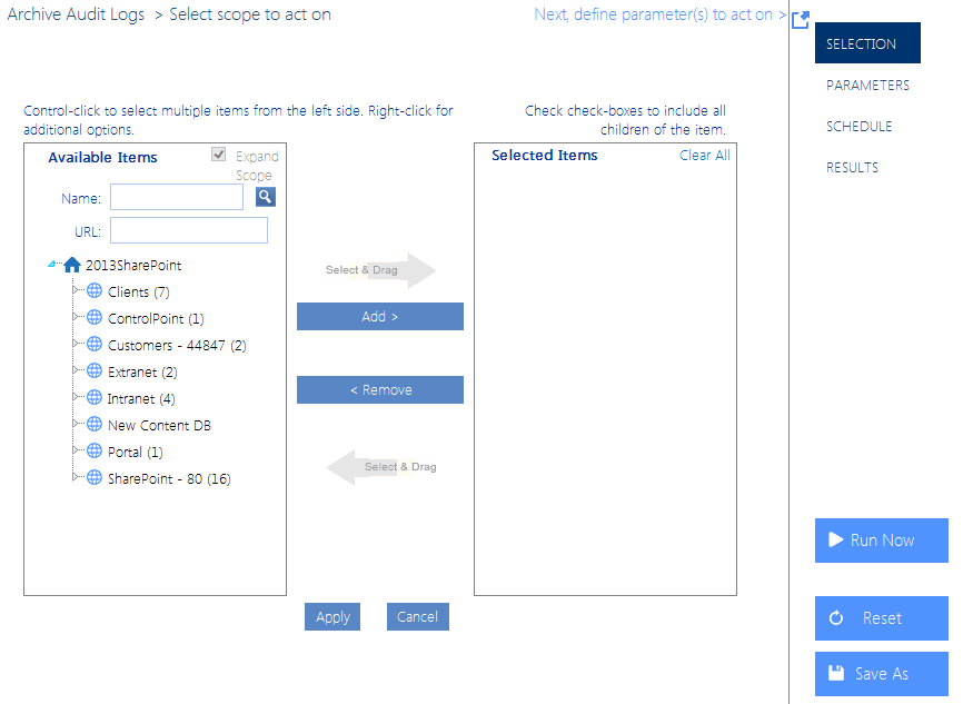 Archive Audit Log from UI