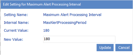 Config Setting MaxAlertProcessingPeriod