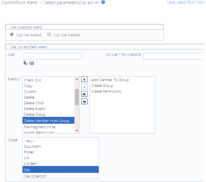 Set CP Alerts PARAMETERS