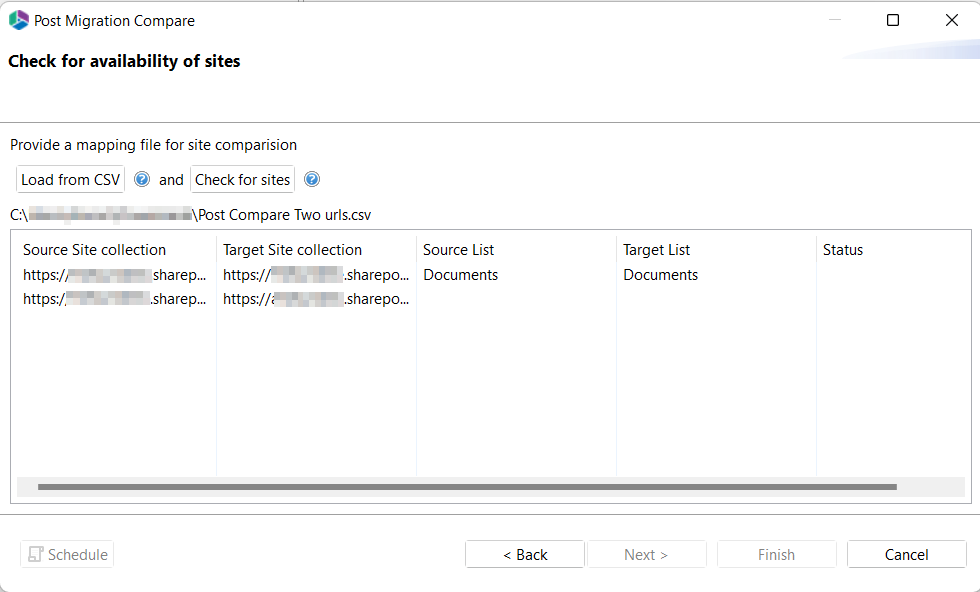 Post Migration Report Load from CSV