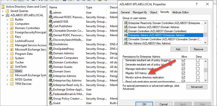 Security tab of Properties