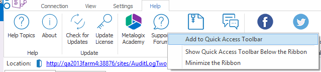 Add to Quick Access Toolbar