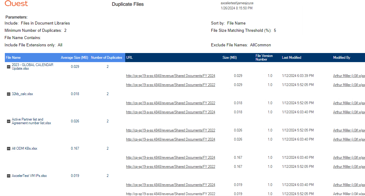 Duplicate Files RESULTS 2
