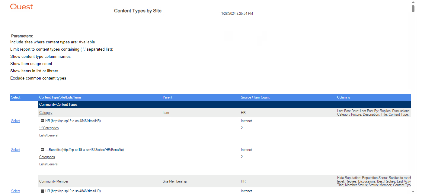 Content Types RESULTS