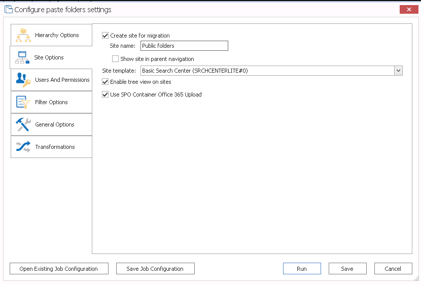 PF Site Options