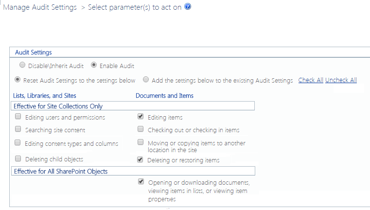 Manage Audit Settings for AAD