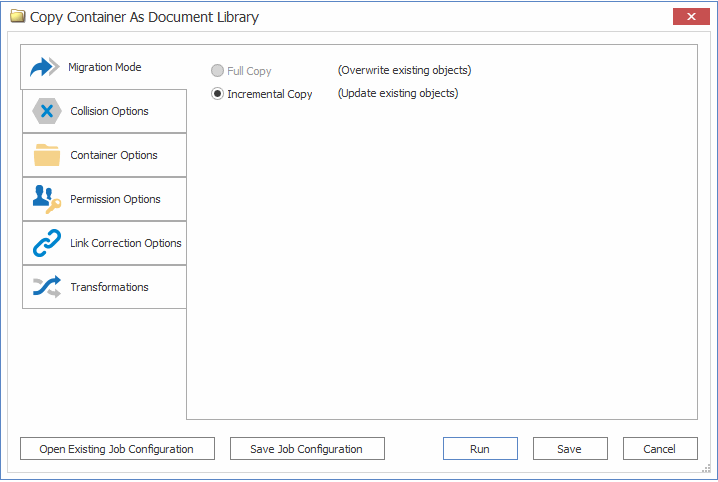 eRoom Incremental Job Configuration