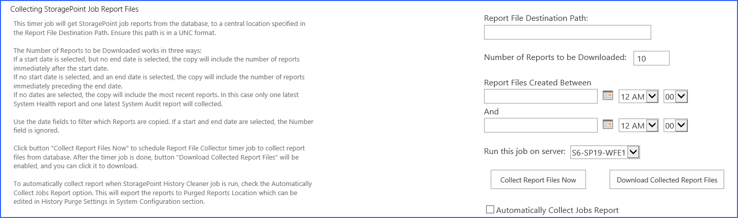 stp job report files