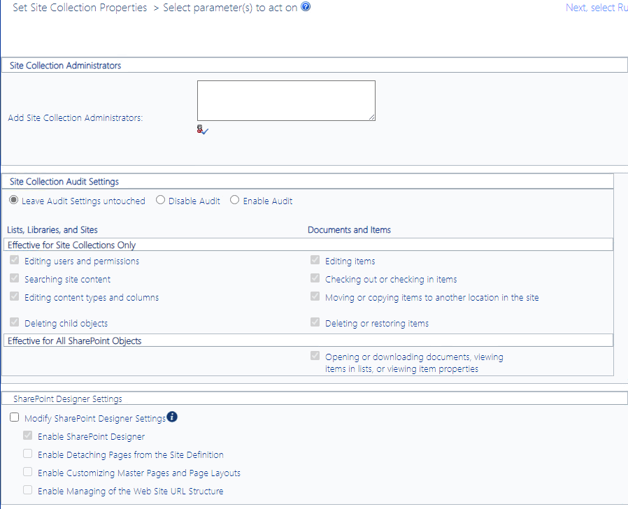 Set Site Collection Properties ONLINE