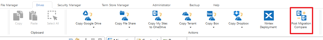 Post Migration Compare Option