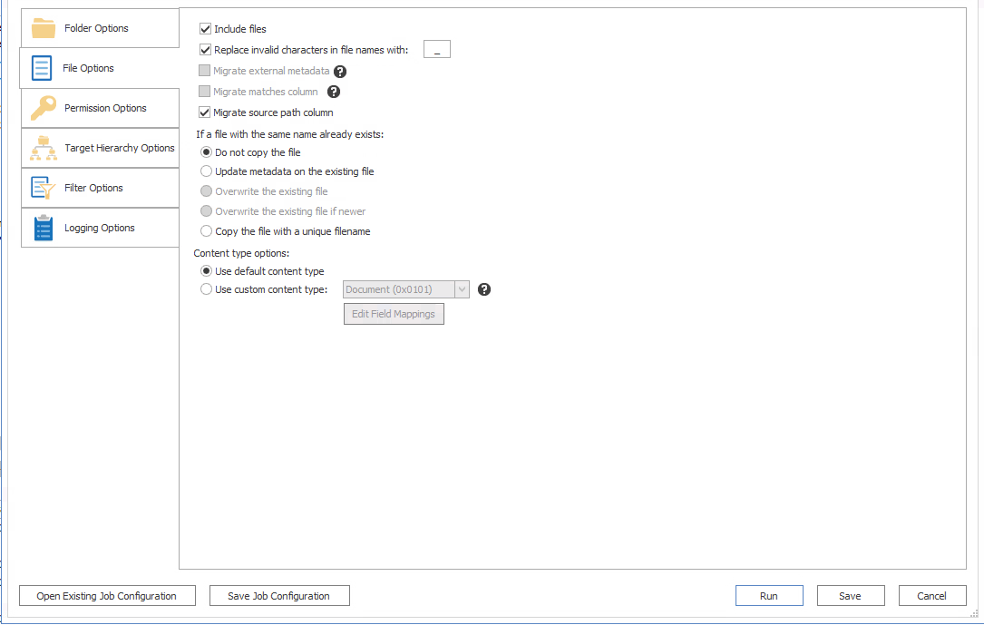 FS File Options