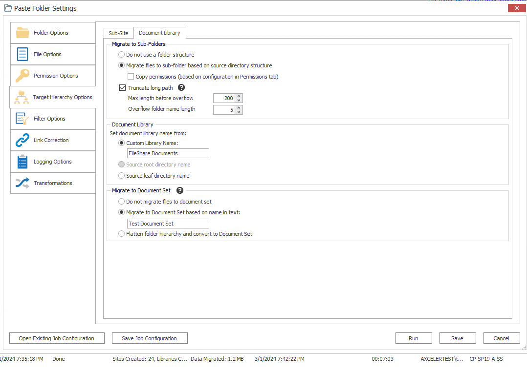 FS Target Hierarchy Options Document Library