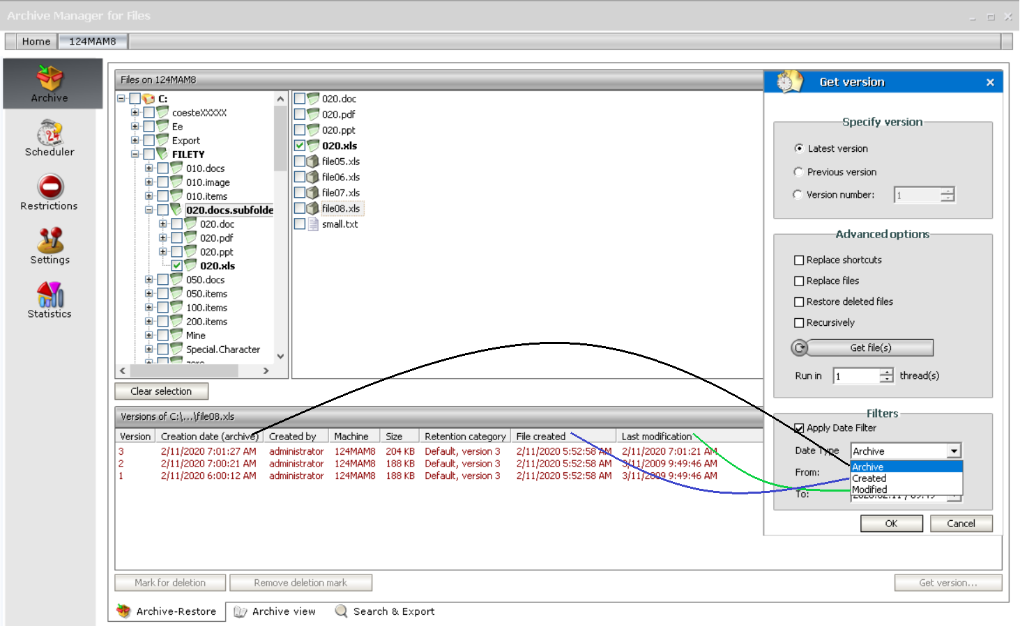 f-get version by date type