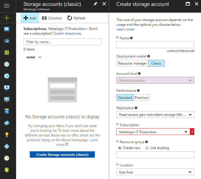 Azure Storage Accounts