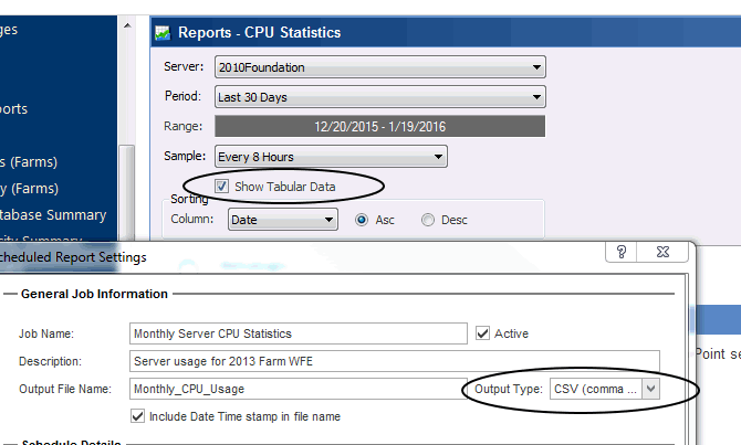 Report Tabular Data