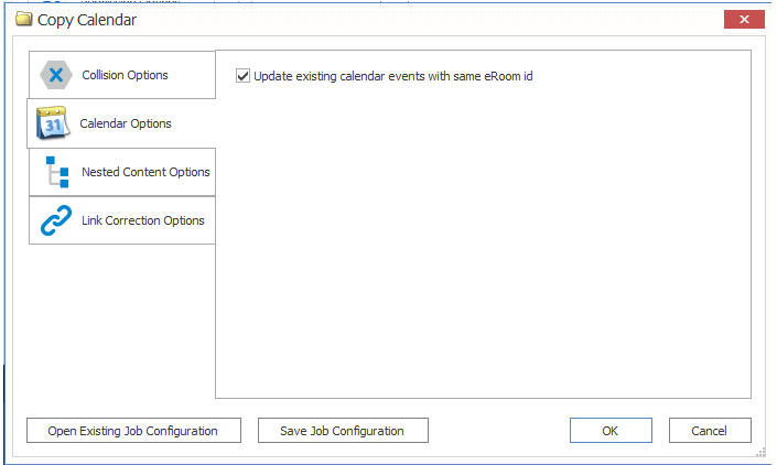 eRoom Calendar Options