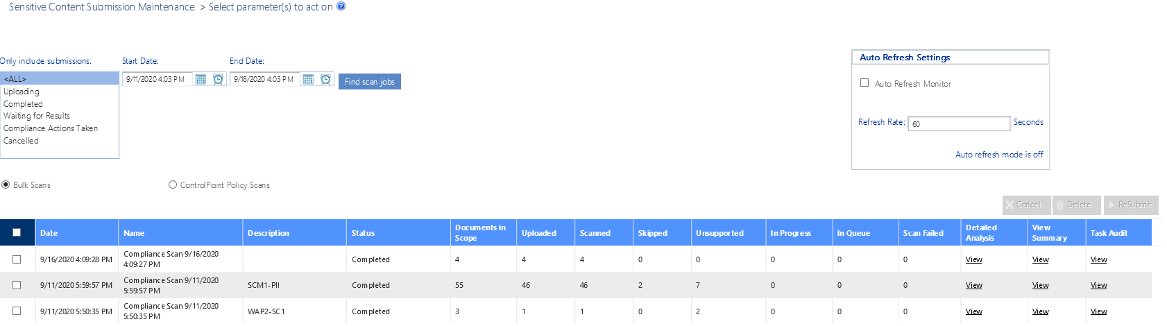 Sensitive Content Submission Maintenance