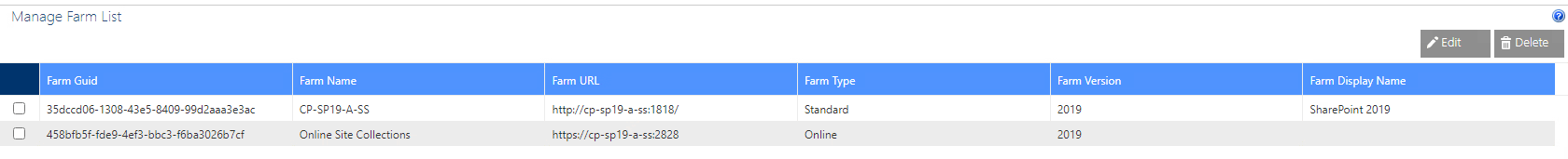 Manage Farm List