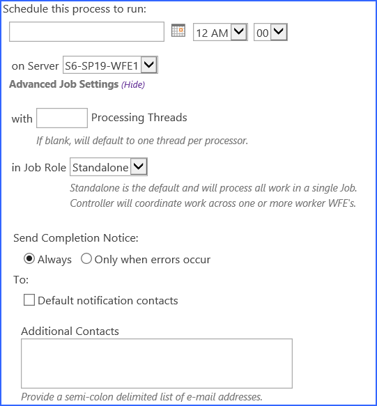 eval-bulk externalize - configure job 2