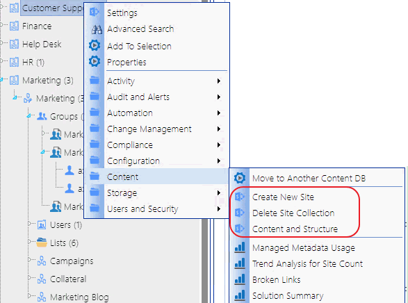 Site Collection Content and Structure