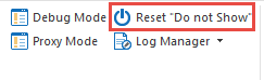 reset do not show