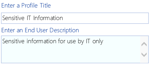 Create Complinace Profile Title and Description