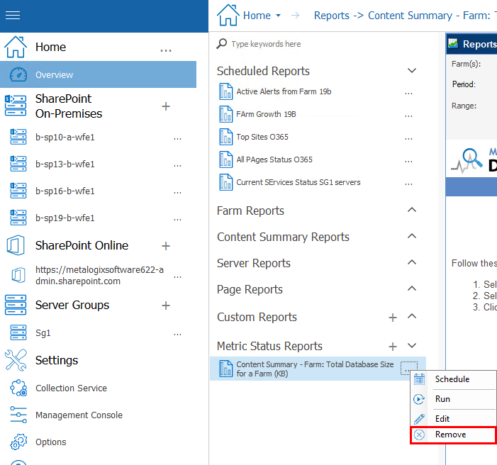 creating metric status report new 4