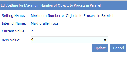 Config Setting MaxParallelProcs