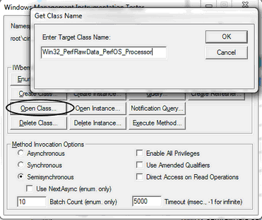Wbemtest Open Class