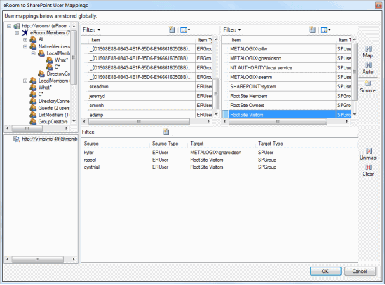 eRoom User Mappings