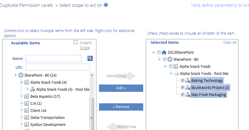 Duplicate Permissions Level SELECT