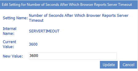 Config Setting SERVERTIMEOUT