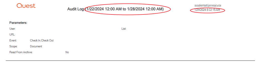 Schedule Date Range SECOND RUN