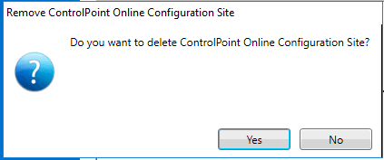 Remove CP Online Site dialog