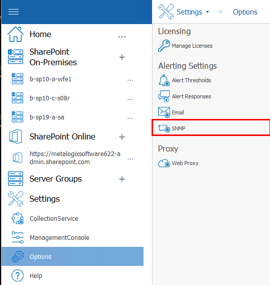 SNMP settings new