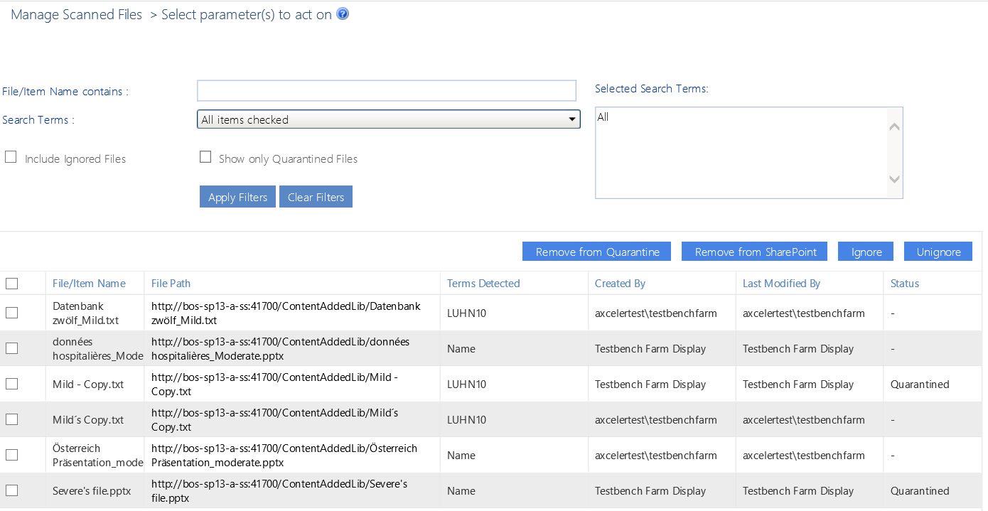 Manage Scanned Files