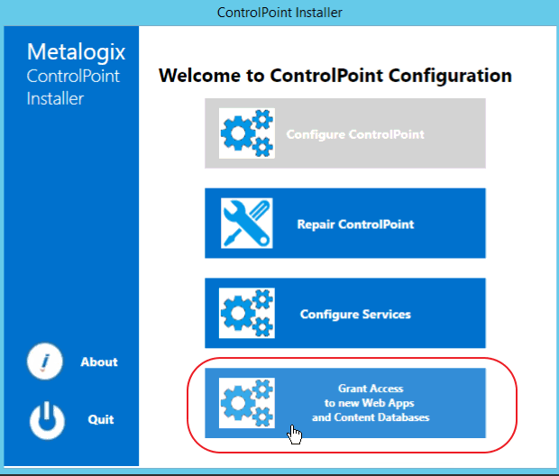 Configuration Wizard GRANT ACCESS