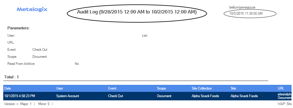 Schedule Date Range FIRST RUN