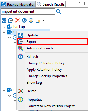 backup export1