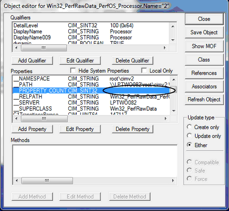 WbemTest Instance Properties