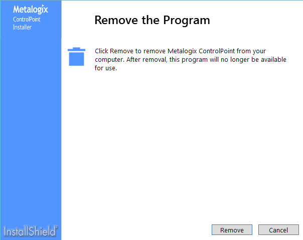 Install REMOVE THE PROGRAM