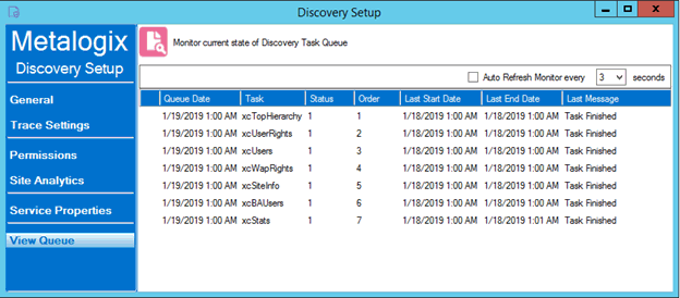 Discovery Service VIEW QUEUE