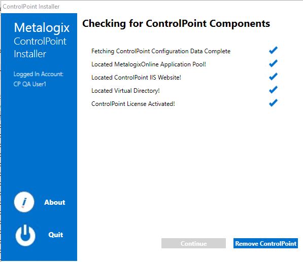 Uninstall CPO C CHECK  FOR COMPONENTS