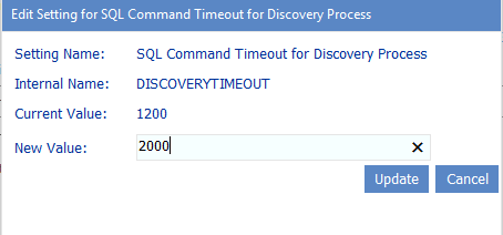 Config Setting DISCOVERYTIMEOUT